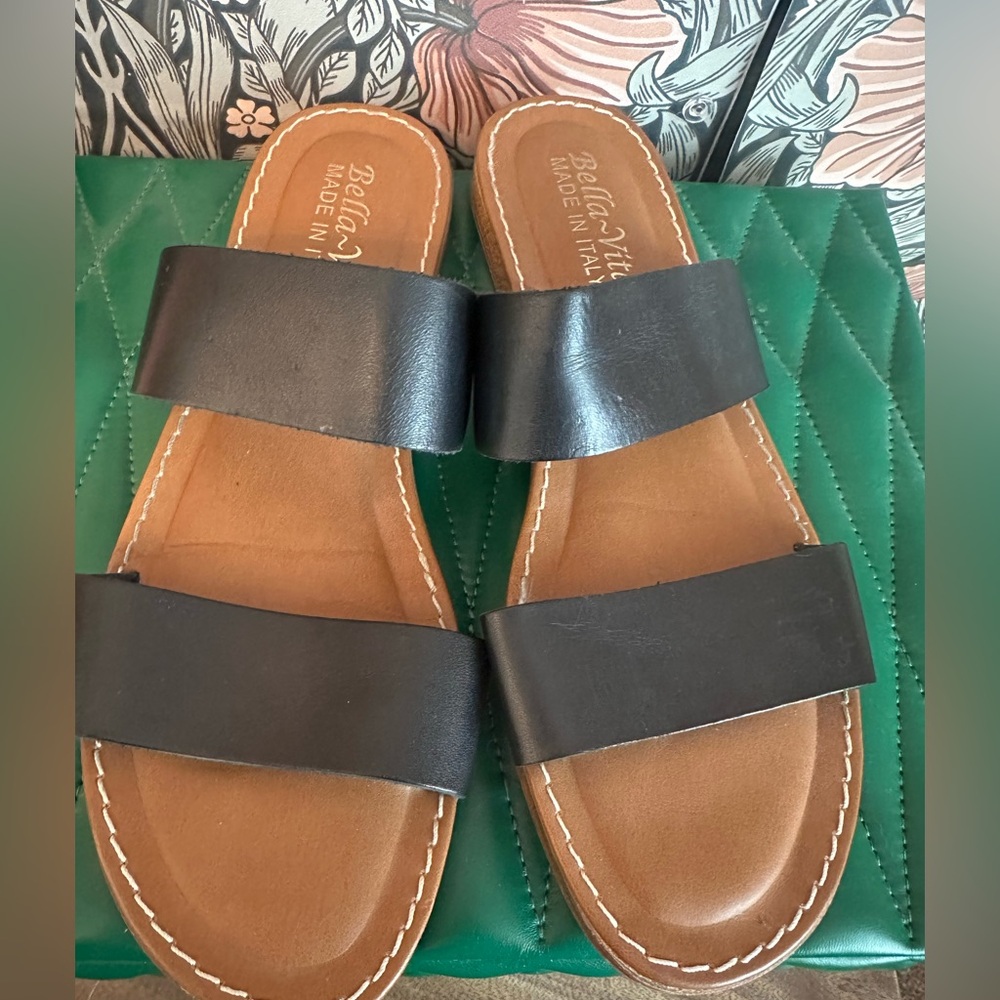 Bella Vita made in Italy Black Slide Sandals